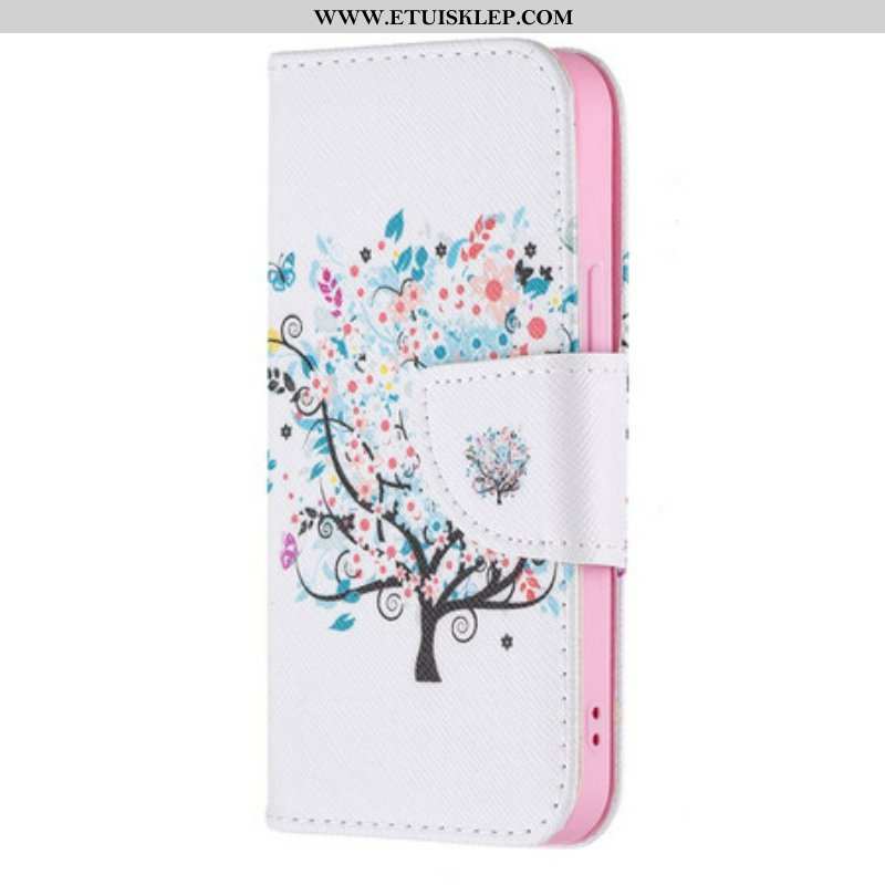 Etui Folio do iPhone 13 Mini Kwitnące Drzewo